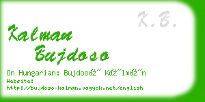 kalman bujdoso business card